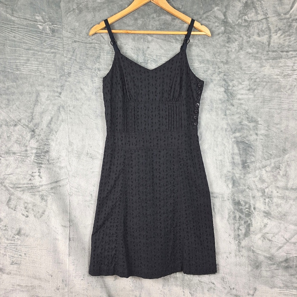 Womens Dress 11 Black Dark Cottagecore Babydoll Eyelet Witchy Goth Fairy‎ Grunge